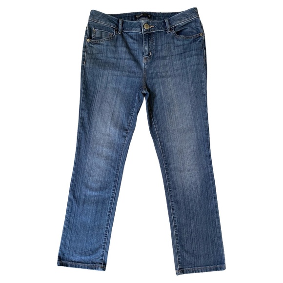 Simply Vera Vera Wang Blue Stretch Denim Capri Pants Jeans - Size 8 Petite (8P) - Picture 1 of 4